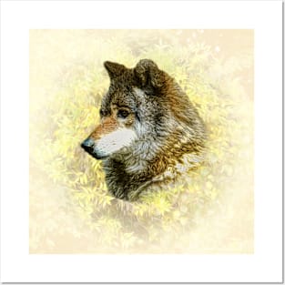 Wolf portrait Posters and Art